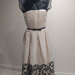 Elegant Black and Cream Dress